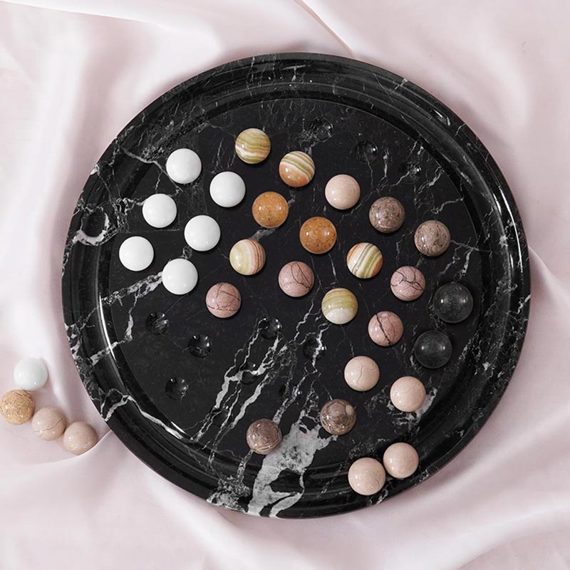 10" Marble Solitaire 2 Player Game - Board Game For Adults