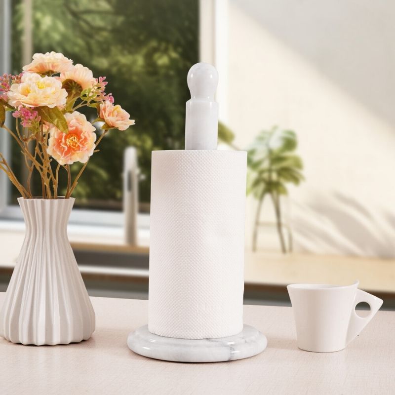 12.5" Marble Paper Towel Holder for Kitchen Towels Rack - Wrapping Paper Holder Towel-5