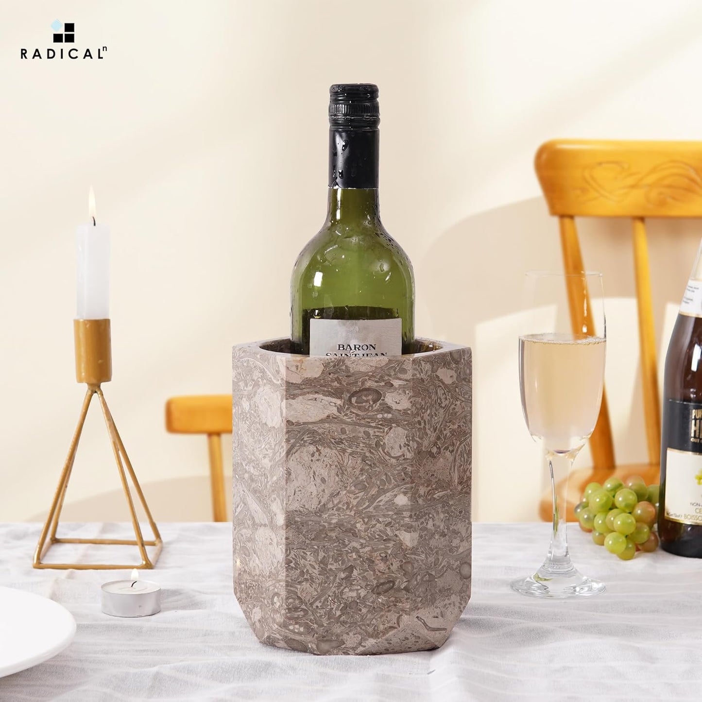 Marble Wine Cooler For Champagne - Wine Bottle Holder & Beverage Cooler-6