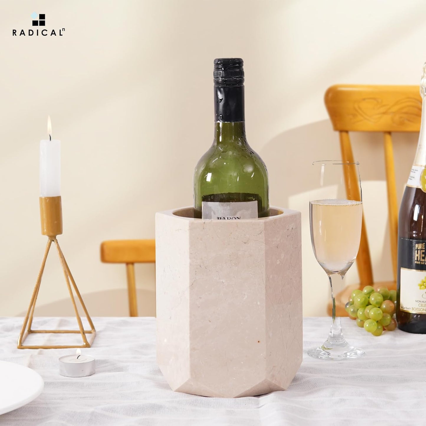 Marble Wine Cooler For Champagne - Wine Bottle Holder & Beverage Cooler-7