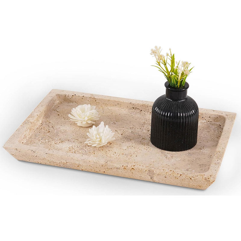 Fancy Natural Marble Rectangular Tray -  Serving Tray-1
