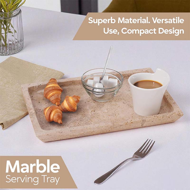 Fancy Natural Marble Rectangular Tray -  Serving Tray-2