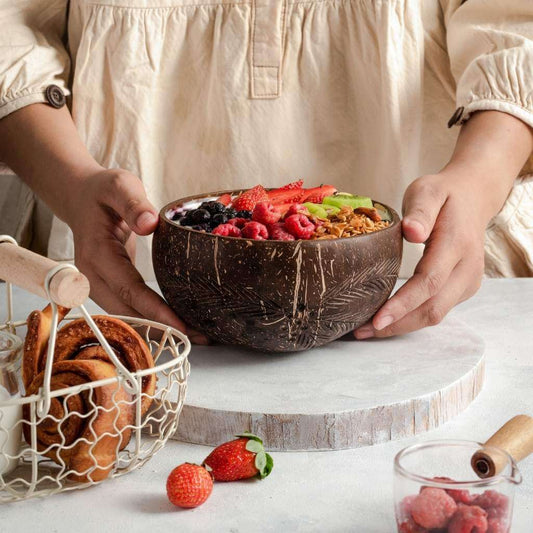 Coconut Bowls & Spoons Set of 4