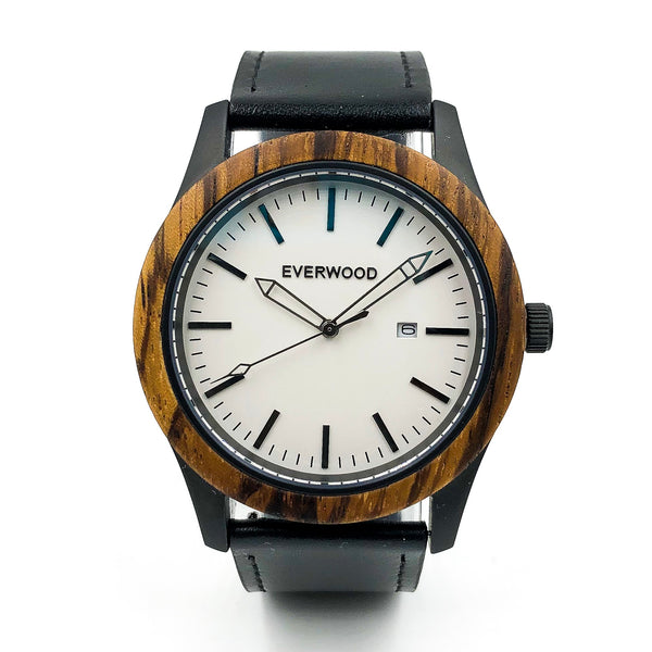 Inverness - Zebrawood & Black Leather